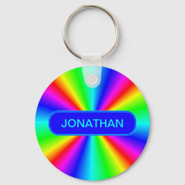 明カラフルるい虹パーソナライズされた キーホルダー