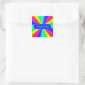 明カラフルるい虹パーソナライズされた スクエアシール (バッグ)