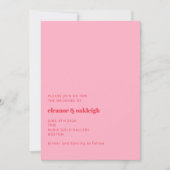 明カラフルるい赤ピモダンックシンプルの結婚 招待状 (正面)