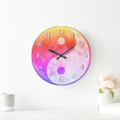 明カラフルるい陰陽の月の数エレガント数 ラージ壁時計 (ホーム)