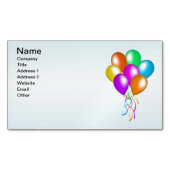 明カラフルるい風船 マグネット名刺 (正面)