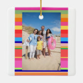 明カラフルるい4枚の写真のクリモダンスマス セラミックオーナメント (裏面)