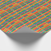 明カラフルるく配った鉛筆の柄 ラッピングペーパー (角)