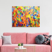 明カラフル色数々の抽象芸術絵を描アート キャンバスプリント (インサイチュ (リビング))