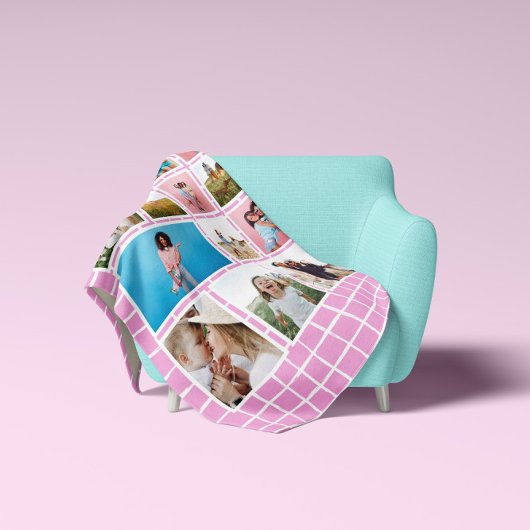 明ガーリーるいピンク12フォトモダンミニマル抽象芸術 フリースブランケット