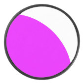 明クールはっきりしたるい鮮やかなピンク色の白いダイナミックカーブ アイスホッケーパック (正面)