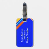 明クールるい青の荷物モダンタグ ラゲッジタグ (裏面縦)