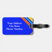 明クールるい青の荷物モダンタグ ラゲッジタグ (裏面横)