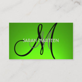 明シンプルるい緑のフェードカスタムモノグラムカード 名刺