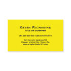 明シンプルるい黄色の黒の名刺