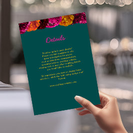 明スタイリッシュるい緑の黄色のフローラ結婚の詳細 エンクロージャーカード