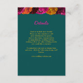 明スタイリッシュるい緑の黄色のフローラ結婚の詳細 エンクロージャーカード (正面)