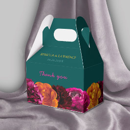 明スタイリッシュるい緑の黄色のフローラ結婚の詳細 フェイバーボックス