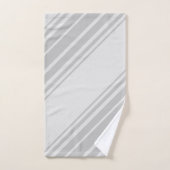 明スタイリッシュ暗いグレーの対角ストライプ線 バスタオルセット (ハンドタオル)