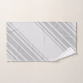 明スタイリッシュ暗いグレーの対角ストライプ線 バスタオルセット (ハンドタオル)