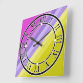 明ストライプのるい スクエア壁時計 (傾斜)
