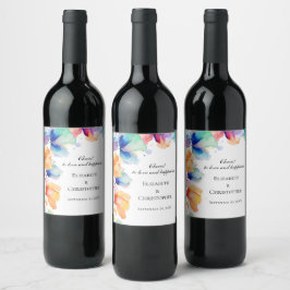 明パーソナライズされたるいフローラウォーター結婚カラー ワインラベル