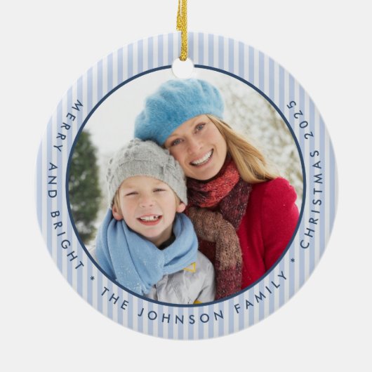 明パーソナライズされたるいメリー家族の写真 セラミックオーナメント (裏面)