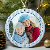 明パーソナライズされたるいメリー家族の写真 セラミックオーナメント