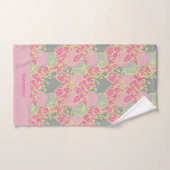 明パーソナライズされたるいモダン芽と花柄 ハンドタオル (ハンドタオル)