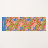 明パーソナライズされたるいモダン芽と花柄 ヨガマット (正面(横))