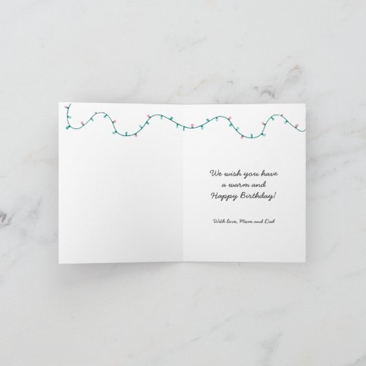 明パーソナライズされたるいモダン誕生日 シーズンカード (内部)