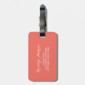 明パーソナライズされたるい声とフェイク金ゴールド ラゲッジタグ (裏面縦)