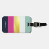 明パーソナライズされたるい声とフェイク金ゴールド ラゲッジタグ (正面横)