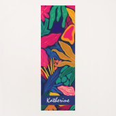 明パーソナライズされたるい熱帯カラフルフローラ ヨガマット (正面)