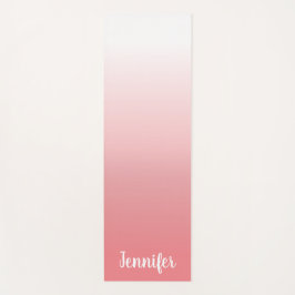 明パーソナライズされたるい珊瑚と白グラデーション色 ヨガマット