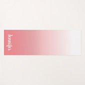 明パーソナライズされたるい珊瑚と白グラデーション色 ヨガマット (正面(横))