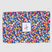 明パーソナライズされたるい絵を描抽象芸術名 ゴルフタオル (横)