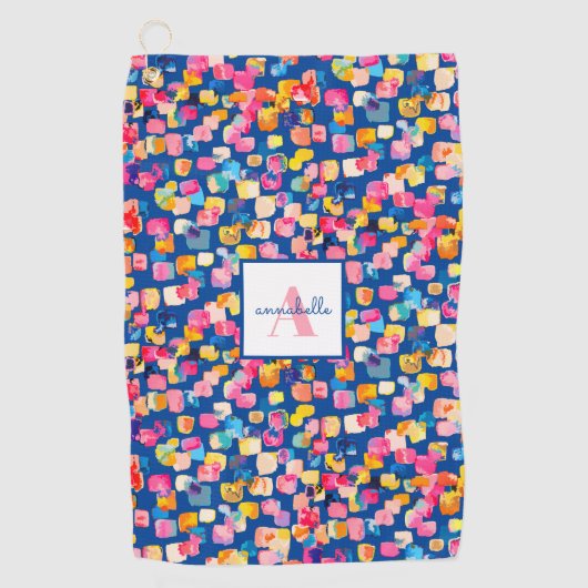 明パーソナライズされたるい絵を描抽象芸術名 ゴルフタオル (正面)