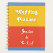 明パーソナライズされたるい色のブモダン結婚ロック プランナー手帳 (正面)