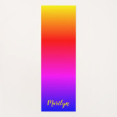 明パーソナライズされたるい虹グラデーション ヨガマット (正面)