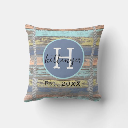 明パーソナライズされた色流木 クッション (裏面)