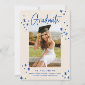 明ファンキーるいモダンブルーの卒業発表 招待状 (正面)