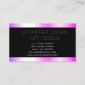 明ファンシーるいホットピンクモダンラスタイリッシュアートイ 名刺 (裏面)