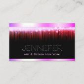 明ファンシーるいホットピンクモダンラスタイリッシュアートイ 名刺 (正面)