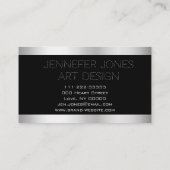 明ファンシーるい銀モダンアートスタイリッシュ光 名刺 (裏面)