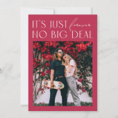 明ミニマルるいマゼンタデジ結婚タル写真 招待状 (正面)