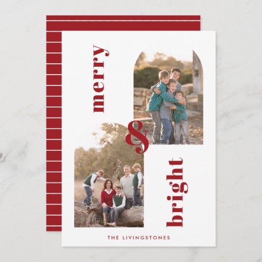明メリーるいアーチ赤と白ズ2枚の写真 シーズンカード (正面/裏面)
