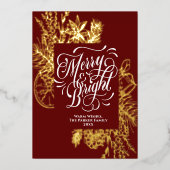 明メリーるいエレガント柑橘類の松の枝金ゴールド 箔シーズンカード (正面)
