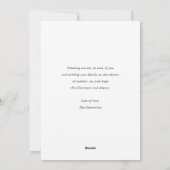 明メリーるいシンプル写真のエレガントクリスマス シーズンカード (裏面)