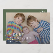 明メリーるいシンプル写真のミニマルクリスマス シーズンカード (正面/裏面)