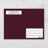 明メリーるいシンプルBurgundy写真クリスマス ポストカード (裏面)