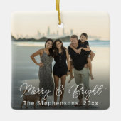 明メリーるいタイポグラフィカスタム写真家族 セラミックオーナメント (正面)