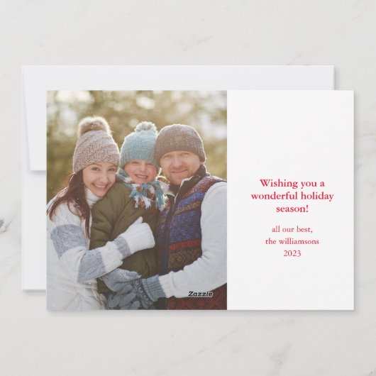 明メリーるいフェスティバル赤いタイポグラフィおもしろい2枚の写真 シーズンカード (裏面)