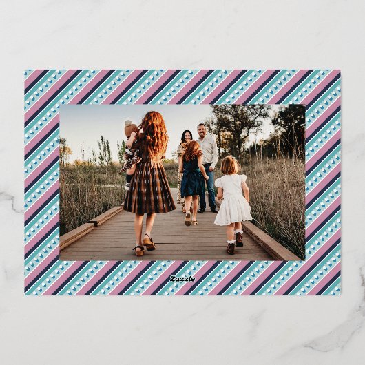 +明メリーるいマーキーフォイルのホリデーカード – 青 箔シーズンカード (裏面)