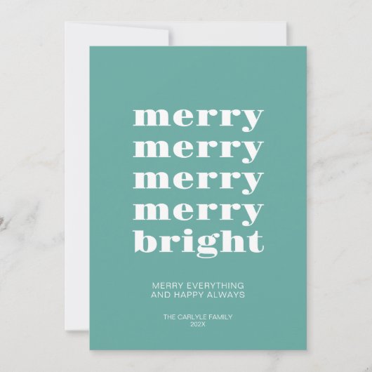 明メリーるいモダンミニマルティール(緑がかった色)青い写真 シーズンカード (正面)